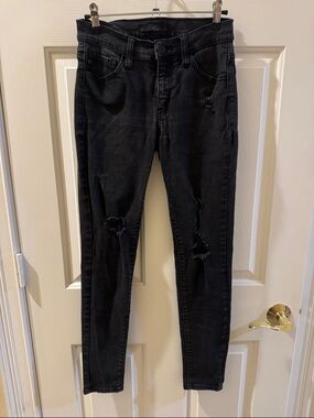 KanCan High-Rise Black Distressed Skinny Jeans Women Size 26